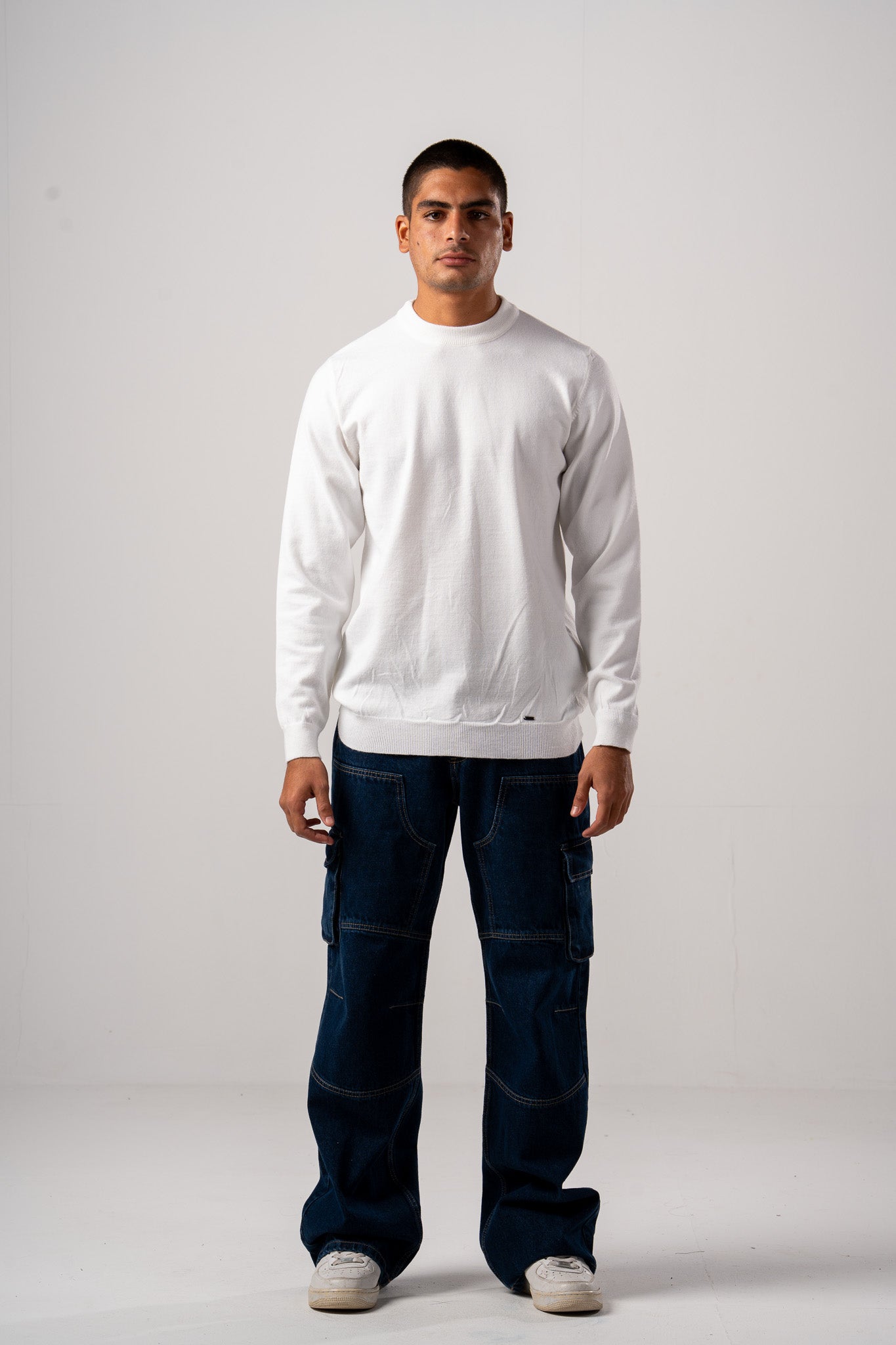 Dark Indigo Baggy Moto Jeans